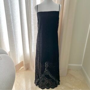 GAP Elegant Black Lace Maxi Dress